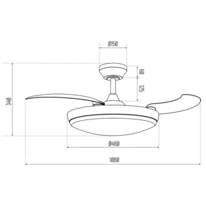 Plafonnier LED Ventilateur avec telecommande – Image 7